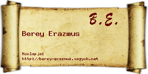 Berey Erazmus névjegykártya